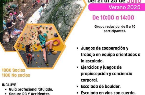 Campus de verano de escalada para niños, Julio 2025