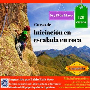 cartel curso de iniciación en escalada en roca